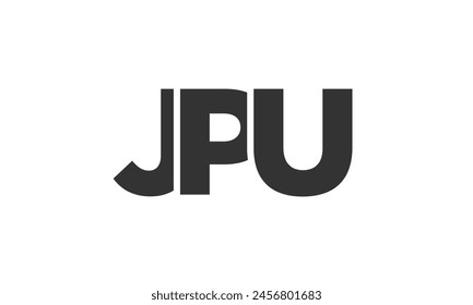 JPU logo design template with strong and modern bold text. Initial based vector logotype featuring simple and minimal typography. Trendy company identity ideal for businesses brand presence.