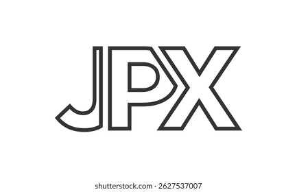 JPX logo design template with strong and modern bold text. Initial based vector logotype featuring simple and minimal typography. Trendy company identity ideal for businesses brand presence.
