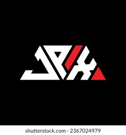 JPX triangle letter logo design with triangle shape. JPX triangle logo design monogram. JPX triangle vector logo template with red color. JPX triangular logo Simple, Elegant, and Luxurious design.