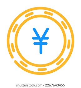 jpy coin color icon vector. jpy coin sign. isolated symbol illustration