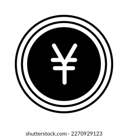vector de icono de glifo de moneda jpy. signo de moneda de jpy. ilustración de símbolo aislado