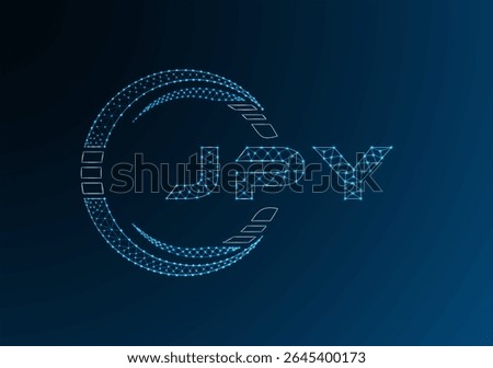 JPY low poly letter logo vector design. JPY lower poly logo design. Low poly logo.