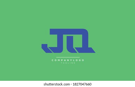 Abstrakte JQ-Initialen für Monogramm-Buchstaben-Textalphabet Logo-Design