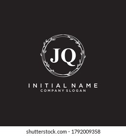 JQ Beauty vector initial logo, handwriting logo of initial signature, wedding, fashion, jewerly, boutique, floral and botanical with creative template for any company or business.