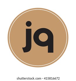 jq brown letters ,abstract background logo, design identity in circle, alphabet letter