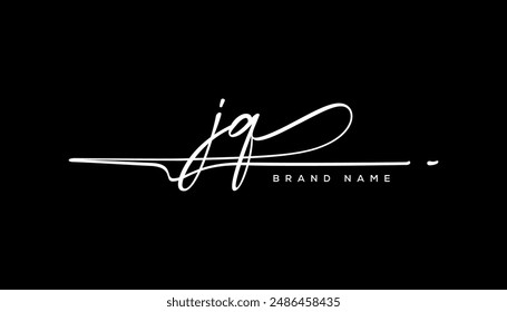 JQ etter beauty handwriting vector logo. 
