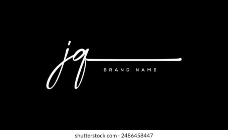 JQ etter beauty handwriting vector logo. 
