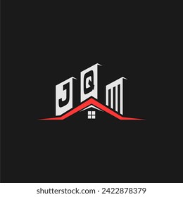 JQ Initial Construction Real Estate Home Logo Design Vector