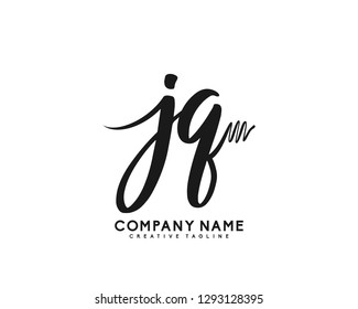 JQ Initial Handwriting Logo Template Vector