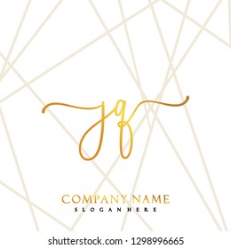 JQ Initial Handwriting logo template vector