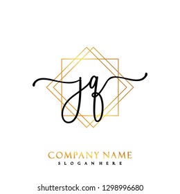 JQ Initial Handwriting logo template vector