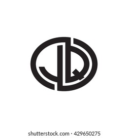 JQ initial letters looping linked ellipse monogram logo