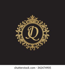 JQ initial luxury ornament monogram logo