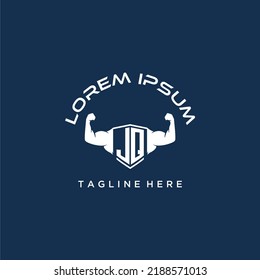 JQ initial monogram for fitnes or gym logo with creative style design