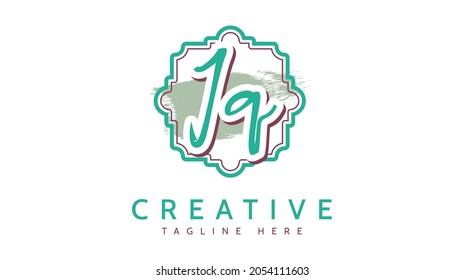Jq Initials, handwriting logo vector