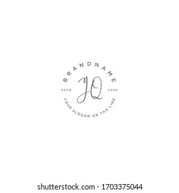 JQ letter feminine Logo design vector template