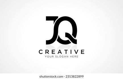 Design-Vektorvorlage für JQ-Letter-Logo Alphabet Initial Letter JQ Logo Design mit glänzender Reflektion Business Illustration.