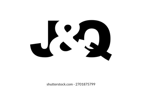 Diseño del logotipo de JQ en estilo audaz. Símbolo de identidad blanco y negro. Emblema de tipografía moderna. Icono de marca Corporativa. Mínima Plantilla de negocio.
