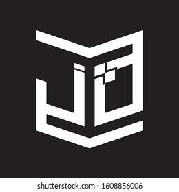 JQ Logo Emblem Monogram With Shield Style Design Template Isolated On Black Background