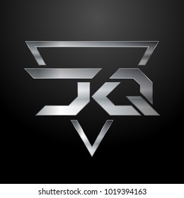 JQ Logo, Metal Logo, Silver Logo, Monogram, Polygon