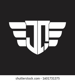 JQ Logo monogram with emblem and wings element design template
