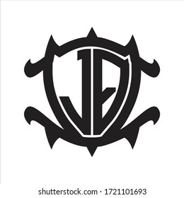 JQ Logo monogram isolated with frame shield shape design template