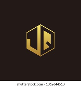 JQ Logo Monogram with Negative space gold colors