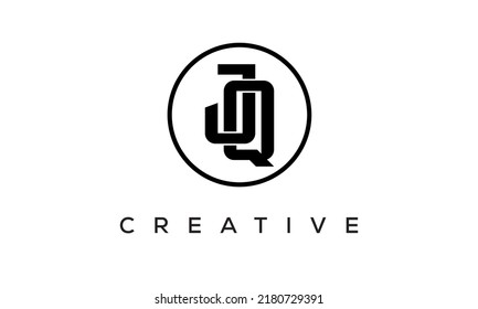 JQ monogram. initial letters JQ eye-catching Typographic logo design with circle, very creative stylish lettering logo icon for your business and company