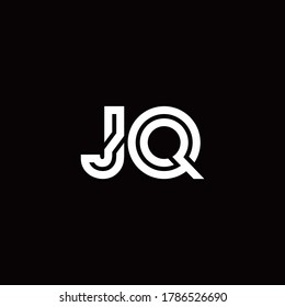 Logo de monograma JQ con plantilla de diseño de línea abstracta