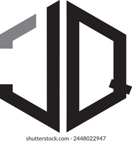 JQ Polygon logo design, icon, symbol, vector file