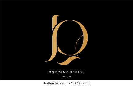 JQ, QJ Abstract Letters Logo Monogram design Font Icon
