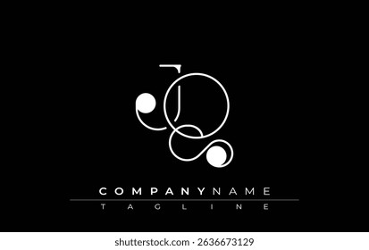 JQ Typography Logo Design. Stylish monogram design depiction featuring the letters J and Q combined in an artistic signature style, delivering a unique and creative visual representation.