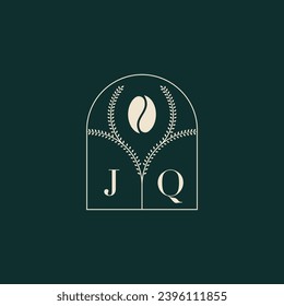 JQ Unique and simple logo design combination of letters and coffee bean