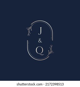 Cartas iniciales del logotipo de la boda JQ en un diseño profesional de alta calidad que se imprimirán en cualquier medio impreso