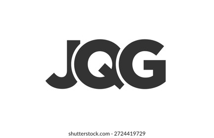 JQG logo design template with strong and modern bold text. Initial based vector logotype featuring simple and minimal typography. Trendy company identity ideal for businesses brand presence.
