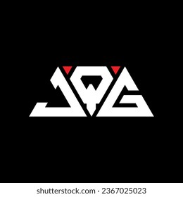 JQG triangle letter logo design with triangle shape. JQG triangle logo design monogram. JQG triangle vector logo template with red color. JQG triangular logo Simple, Elegant, and Luxurious design.