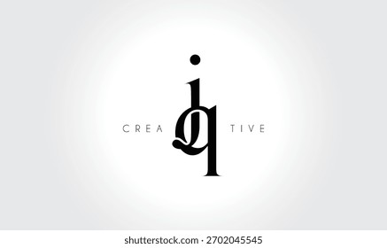 JQjq Elegant Serif Monogram Logo - Luxuriöses typografisches Kleinbuchstaben-Zeichen für modernes Branding