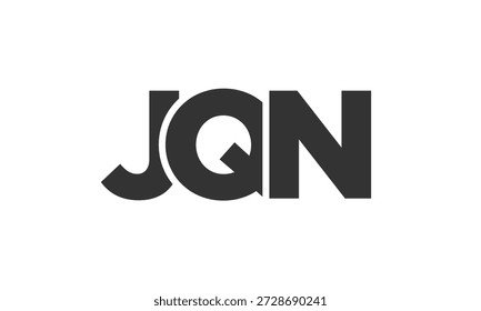 JQN logo design template com texto forte e moderno em negrito. Logotipo vetorial inicial com tipografia simples e mínima. Identidade de empresa moderna ideal para a presença de marca de empresas.
