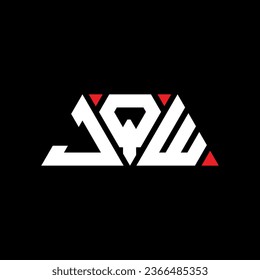 JQW triangle letter logo design with triangle shape. JQW triangle logo design monogram. JQW triangle vector logo template with red color. JQW triangular logo Simple, Elegant, and Luxurious design.