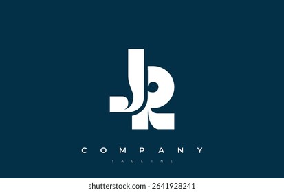 JR Abstract Geometric Logo Design. Modern and elegant logo design with simplistic typography elements, showcasing branding excellence.