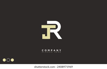 Letras alfabetas JR Iniciales logotipo monograma RJ, J y R