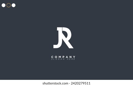  JR Alphabet letters Initials Monogram logo RJ, J and R