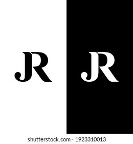 Icono De Logotipo Blanco Y Negro De JR 002