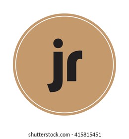 jr brown letters ,abstract background logo, design identity in circle, alphabet letter