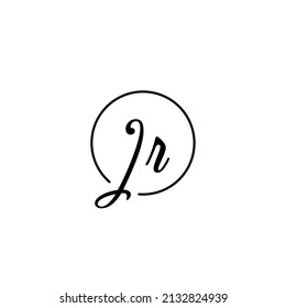 Concepto femenino de círculo JR logotipo inicial mejor para la belleza y la moda