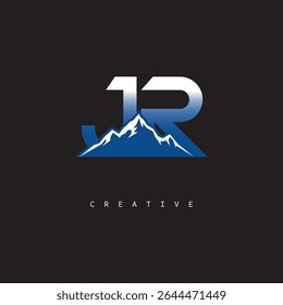 JR Creative Mountain Logo Bold Gradient Letter mark Branding Design for Business Outdoor Brands