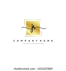 JR handwriting initial logo template vector.