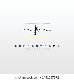 JR handwriting initial logo template vector.
