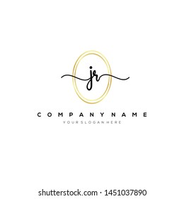 JR handwriting initial logo template vector.
