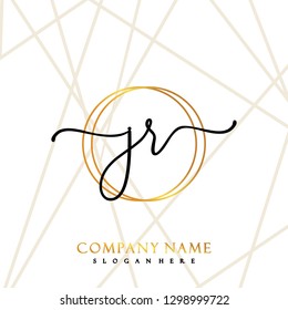 JR Initial Handwriting logo template vector